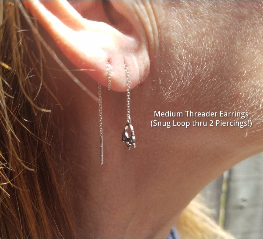 Long thread earrings online on sale