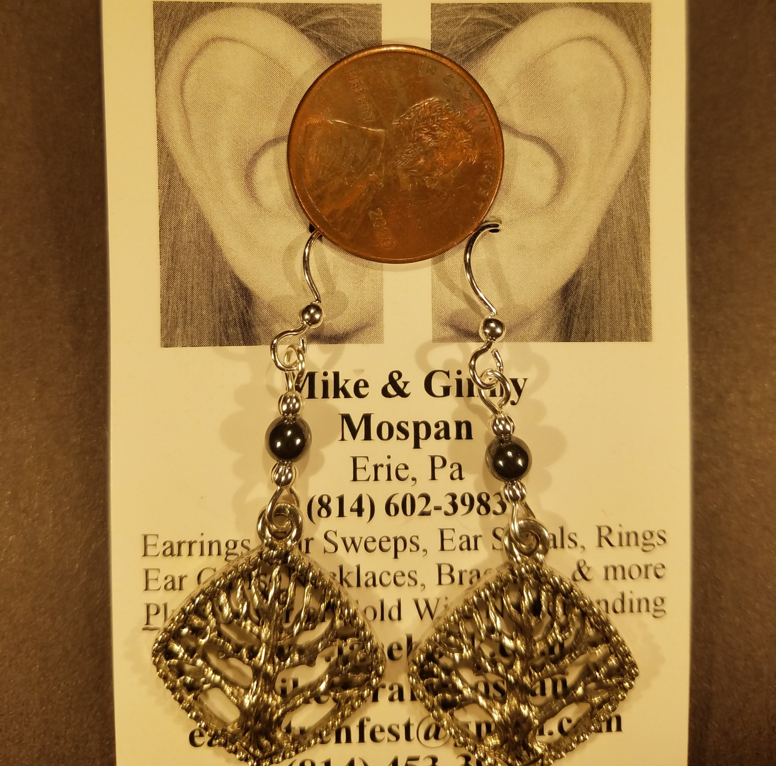 Ear Art OnLine Regular Earrings Diamond Framed Tree of Life Ear